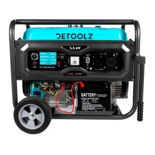 Generator Detoolz DZ-C288-S001-G02, 5.5kW, pornire electrica, roti transport, rezervor 25L, autonomie 10 ore