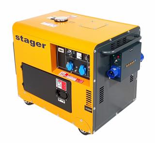 Generator insonorizat diesel Stager DG 5500S+ATS 4500005500ATS  monofazat 5.0 kW, 3000rpm, automatizare