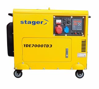 Generator insonorizat Stager YDE7000TD3, 1158007000TD3, diesel, trifazat, 5.7 kVA