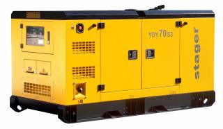 Generator insonorizat Stager YDY70S3 1158000070S3 70kVA, 89A, 1500rpm, trifazat, diesel