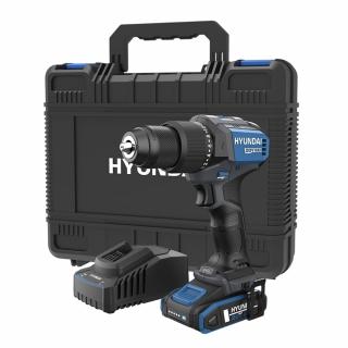 Masina de gaurit si insurubat brushless cu percutie Hyundai 20V HD20X-60TT cu incarcator si acumulator 20V 2Ah + valiza de transport