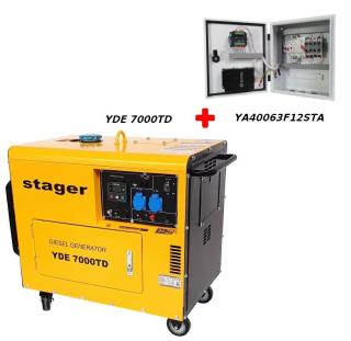 Pachet Generator cu Automatizare Stager YDE7000TD, diesel, monofazat + automatizare trifazata YA40063F12STA 63A