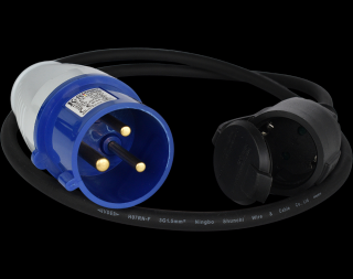 Prelungitor-adaptor KS EX1M-1S Konner  Sohnen, 3600 W, 1 metru, stecher 1 x 32А   230V, prize 1x 16А   230V, cablu 3 1.5 mm din cupru