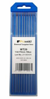 ProWELD WT20 Electrozi tungsten rosu, 1.6x175mm, 10buc