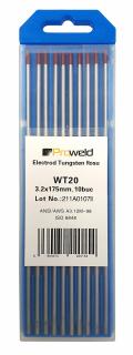 ProWELD WT20 Electrozi tungsten rosu, 3.2x175mm, 10buc