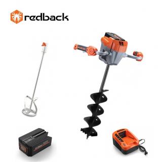 Set Redback motor burghiu E808T + paleta E805C 120mm + burghiu E806C 150x800mm + ac Li-Ion EP60 6Ah + incarcator EC50 5A