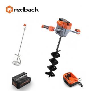 Set Redback motor burghiu E808T + paleta E805C 120mm + burghiu E806C 150x800mm + acumulator Li-Ion EP20 2Ah + incarcator EC20 2A