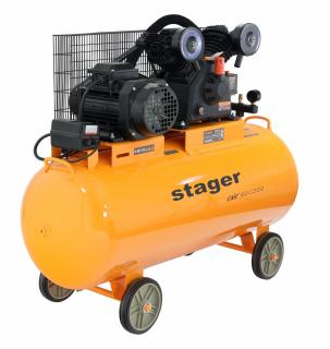 Stager Air 60C200 compresor aer, 200L, 10bar, 600L min, trifazat, angrenare curea
