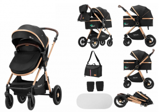 Carucior 2 in 1, Teknum, Modul sport transformabil din landou, Plasa de insecte, saltea si geanta de scutece, Manusi de protectie