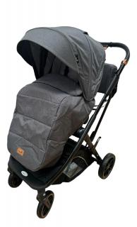 Carucior copii, 0-36 luni, sarcina maxima 22 kg, Maner reversibil, Colectie Lux, Geanta de scutece, Gri petrol