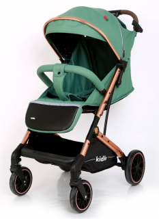 Carucior Copii, Tip sport cu pozitie de somn, Pliere Troller, Spatar reglabil, Tehnologia inovatoare One-Hand Folding, Kidilo, vernil