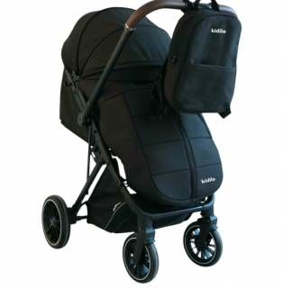 Carucior sport, Kidilo, Pentru toamna-iarna, Husa de picioare, Copertina extensibila, Negru