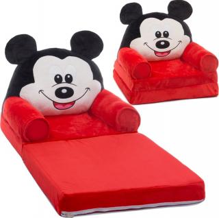 Fotoliu Mickey Mouse Plush 85x45x40cm, negru   rosu   alb, extensibil