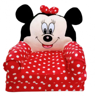 Fotoliu Minnie Mouse Plush 85x45x40cm, negru   rosu   alb,cu bulinute
