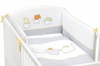 Lenjerie de patut brodata 3 piese elefantei Ceba Baby