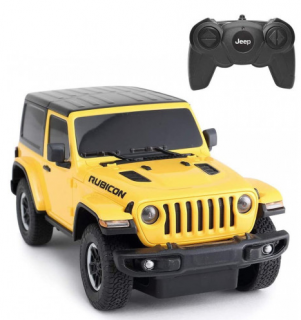 Masina Cu Telecomanda Jeep Wrangler Rubicon Galben Cu Scara 1 La 24