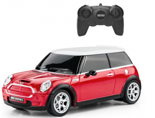 Masina Cu Telecomanda Mini Cooper Rosie Cu Scara 1 La 24