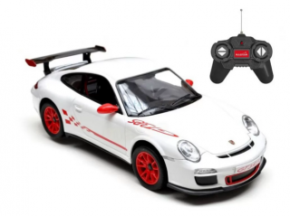 Masina cu telecomanda porsche gt3 rs alb cu scara 1 la 24