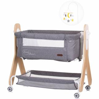 Patut Co-Sleeper Chipolino Heart 2 Heart, Cu carusel inclus, Atasabil de patul parintilor