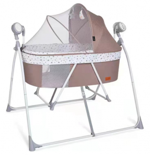 Patut copii, 3 in 1, transformabil in balansoar, Co-Sleeper, 5 trepte de inaltime, Carusel muzical inclus, Anticolici