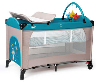 Patut pliant 2 niveluri Juju Sleepy Baby, Space Doggy
