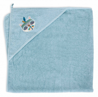 Prosop Baie cu Gluga Copii, 100%Bumbac, 460g m2, Moale, Absorbant, Ceba Baby 100x100cm Zorro, Albastru