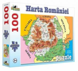 Puzzle Harta Romaniei, 100 piese