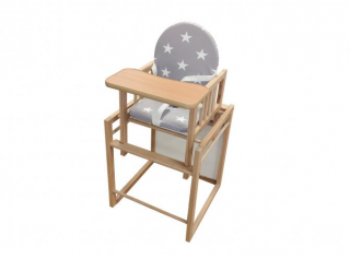 Scaun de masa multifunctional cu tavita din lemn MyKids Wiktoria Stars