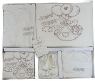 Set 10 piese hainute bebe, Cu botosei