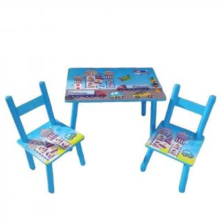 Set masuta cu scaunele, 59x39x40 cm, albastru