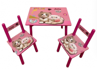Set masuta cu scaunele, 59x39x40 cm, Purpuriu