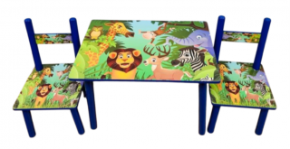 Set masuta cu scaunele, 59x39x40 cm, Turcoaz