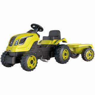 Tractor cu pedale si remorca Smoby Farmer XL, Dimensiuni produs (LxlxH): 142 x 44 x 54,5 cm