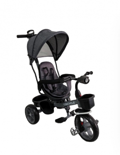 Tricicleta, pentru copii, Bubu-Still, scaun rotativ, Negru