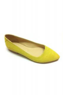 Balerini Piele Intoarsa Shiny Yellow