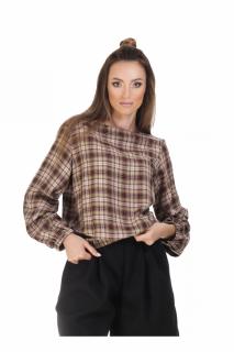 Bluza dama casual din bumbac in carouri