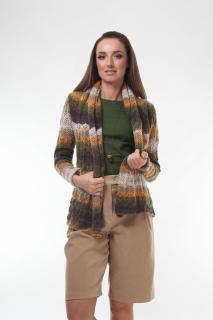 Cardigan dama tricotat in nuante de maro degrade