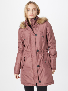 Geaca dama parka roz cu gluga Fanny