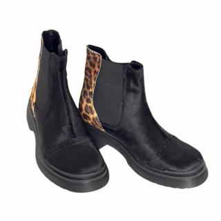 Ghete dama din piele de ponei Black Fabiola