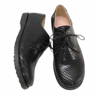 Pantofi din piele Oxford Pax Negru Texturat