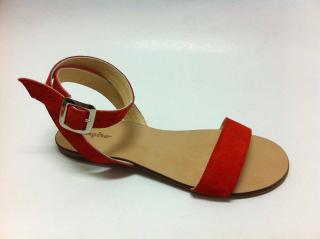 Sandale de dama din piele bareta Red