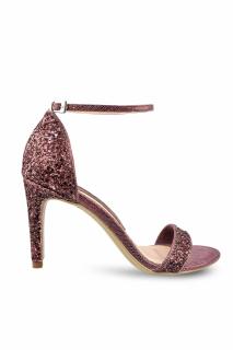 Sandale Mihai Albu din piele Burgundy Glitter