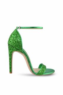 Sandale Mihai Albu din piele Emerald Green Glitter