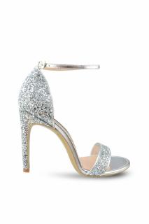 Sandale Mihai Albu din piele Silver Glitter