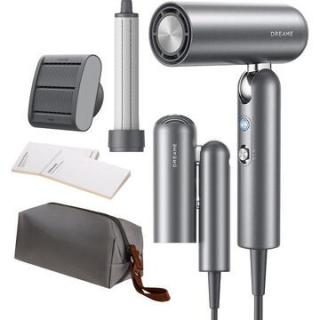 Dreame Pocket Hair Dryer uscator de par portabil 1300W, motor 110.000rpm, 70m s, 5 setari temperatura, 2 viteze, 300M ioni negativi cm  ³, senzor NTC 57  C, 60dB, 2 duze magnetice (anti-frizz, ondulare),