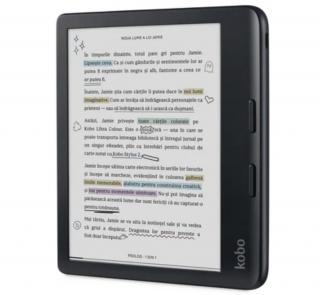 E-Book Reader Kobo Libra Colour N428-KU-BK-K-CK, Ecran E-Ink Kaleido 7  , Procesor Dual-Core 2.0GHz, 32GB Flash, USB Type-C, ComfortLight PRO, Wi-Fi, IPX8 (Negru)