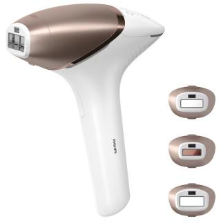 Epilator IPL Philips Lumea Seria 9900 BRI973 00, Senzor Smartskin, tehnologie SenseIQ, conectare la aplicatie cu functii Skin AI, utilizare cu sau fara fir, 450.000 impusuri, accesoriu fata, corp, pre