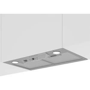 Hota incorporabila Beko HNU51630SH, Putere de absorbtie 673 mc h, Filtre de carbon incluse, Iluminare LED, Control mecanic, 1 filtru anti-grasime metalic lavabil, 60 cm, Inox