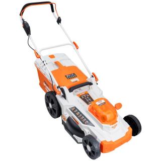 Masina de tuns gazon iarba pe acumulator Ruris RXI4344e, 20 V, latime taiere 43 cm, inaltime taiere 25 - 75 mm, functie de mulcire,sac colector 50 L, fara acumulator si incarcator , 4344RX2024
