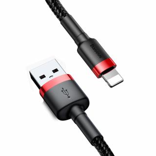 Cablu de Date USB la Lightning 1.5A, 2m Baseus Cafule (CALKLF-C19) Rosu Negru